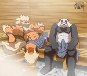 Rating: Explicit Score: 0 Tags: 2011 abs anthro arcanine bear biceps big_muscles big_penis black_body black_fur blush bodily_fluids bulge canid canine chest_tuft chowder_(artist) clothed clothing cum_stain e621 erection erection_under_towel fur generation_1_pokemon genital_fluids genitals giant_panda grin group hair imminent_sex interspecies male male/male mammal markings muscular muscular_male nintendo nipple_piercing nipples nude orange_body orange_fur pecs penis penis_poking_out piercing pokemon pokemon_(species) pose precum presenting sauna sitting smile steam teasing tenting topless towel towel_lift tuft white_body white_fur User: bunchy7s