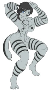 Rating: Questionable Score: 0 Tags: abs anthro biceps black_nipples blue_eyes breasts e621 female hi_res hyena looking_at_viewer mammal muscular muscular_anthro muscular_female nipples nude pose simple_background solo striped_hyena stripes tail thick_thighs trancua white_background User: bunchy7s