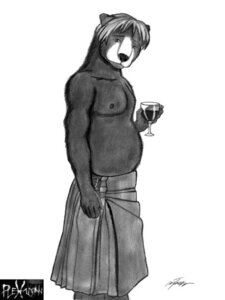Rating: Safe Score: 0 Tags: abs alcohol alin_raven anthro bear beverage bottomwear brown_bear clothing divdurvart e621 english_text fur grizzly_bear hair holding_glass holding_object kilt looking_at_viewer male mammal monochrome muscular muscular_anthro muscular_male nipples pecs scottish slightly_chubby solo text ursine wine User: bunchy7s