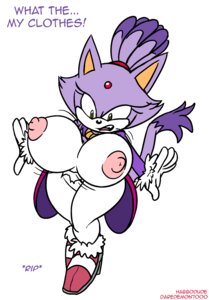 Rating: Questionable Score: 0 Tags: anthro areola big_breasts blaze_the_cat breasts clothing daredemon7000 domestic_cat e621 english_text erect_nipples felid feline felis female habbodude hair huge_breasts mammal multicolored_hair nipples sega solo sonic_the_hedgehog_(series) text torn_clothing two_tone_hair wardrobe_malfunction yellow_eyes User: bunchy7s