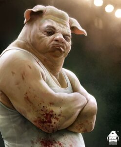 Rating: Questionable Score: 0 Tags: bald blood blood_on_clothing bodily_fluids boxing cigarette clothing domestic_pig e621 male mammal michael_kutsche muscular muscular_male nightmare_fuel one_eye_closed shirt smoking solo sport suid suine sus_(pig) tank_top topwear User: bunchy7s