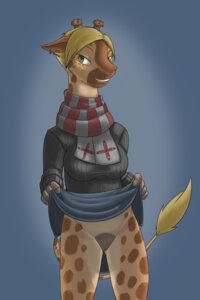 Rating: Explicit Score: 0 Tags: 2014 2:3 anthro biped bottomless bottomwear breasts clothed clothing clothing_lift e621 ear_piercing female flashing genitals giraffe giraffid green_eyes gretchen_(ananimegiraffe) grin hi_res horn jewelry mammal no_underwear ossicone piercing scarf schitzofox simple_background skirt skirt_lift smile solo standing sweater topwear vulva User: bunchy7s