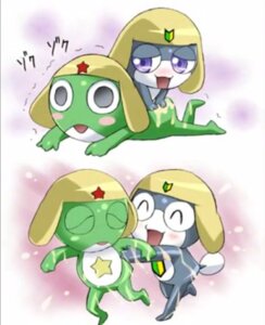 Rating: Safe Score: 0 Tags: ambiguous_gender amphibian anthro blush clothing duo e621 eyes_closed hat headgear headwear keronian keroro lotion rubbing sgt._frog tamama tamama-island text User: bunchy7s