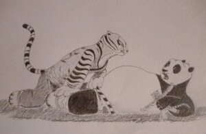 Rating: Safe Score: 0 Tags: anthro asian_clothing asthexiancal bear breasts chinese_clothing clothed clothing dreamworks duo e621 east_asian_clothing eye_contact felid female giant_panda greyscale kung_fu_panda looking_at_another male male/female mammal master_po_ping master_tigress monochrome nipples open_clothing open_mouth open_shirt open_topwear overweight pantherine plejman shirt simple_background teeth tiger topwear traced white_background User: bunchy7s