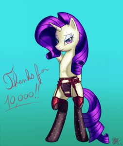 Rating: Questionable Score: 0 Tags: 2012 blue_eyeshadow clothing e621 english_text equid equine exclamation_point eyeshadow female feral friendship_is_magic fur garter_belt garter_straps hair hasbro heart-0f-darkness horn legwear lingerie long_hair looking_at_viewer makeup mammal my_little_pony mythological_creature mythological_equine mythology panties purple_hair rarity_(mlp) signature smile solo stockings tail text underwear unicorn white_body white_fur User: bunchy7s