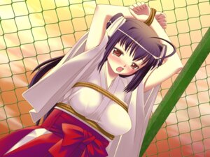 Rating: Questionable Score: 0 Tags: arms_up blush bondage bound_wrists breast_bondage breasts enomoto_hiroaki female game_cg hakama kisaragi_yuka miko miko_shibari rope rule34 solo tied_up User: bunchy7s