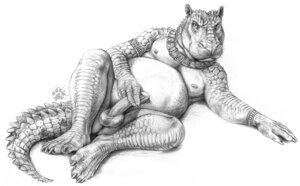 Rating: Explicit Score: 0 Tags: 2012 anthro armlet balls belly biped blotch bracelet common_hippopotamus crocodile crocodilian e621 erection genitals hippodile_(sodalite) hippopotamid humanoid_genitalia humanoid_penis hybrid jewelry looking_at_viewer lying male mammal masturbation monochrome necklace nude on_back overweight overweight_anthro overweight_male penile penile_masturbation penis reptile scalie scratches_volume_6 solo spiked_tail spikes spikes_(anatomy) stroking_penis tail traditional_media_(artwork) tribal User: bunchy7s