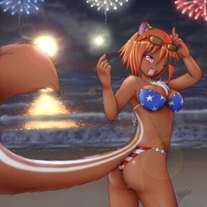 Rating: Questionable Score: 0 Tags: 1:1 2014 4th_of_july american_flag american_flag_bikini anthro beach bikini breasts brown_body brown_fur butt chest_tuft chipmunk clothing detailed_background e621 eyewear female flag flag_bikini flag_clothing flag_print flag_swimwear fur ground_squirrel hair hi_res holidays mammal midriff nekostar night nipple_outline one_eye_closed orange_hair outside print_bikini print_clothing print_swimwear rodent sand sciurid seaside sky solo star sunglasses swimwear tail tuft two-piece_swimsuit united_states_of_america water User: bunchy7s