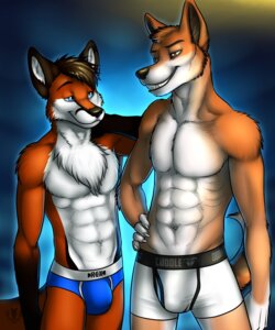 Rating: Questionable Score: 0 Tags: 2013 aarondingo abs ajdingo anthro athletic biceps black_body black_fur black_hair black_nose blue_clothing blue_eyes blue_underwear boxer_briefs briefs brown_body brown_eyes brown_fur brown_hair bulge canid canine canis chest_tuft chipfox claws clothed clothing dadingo digital_media_(artwork) dingo duo e621 fangs fox fur grin hair hi_res looking_down looking_up male male/male mammal muscular navel orange_body orange_fur pecs portrait pose red_fox romantic romantic_couple short_hair simple_background smile standing tail tan_body tan_fur teeth three-quarter_portrait topless true_fox tuft underwear vallhound white_body white_clothing white_fur white_underwear User: bunchy7s