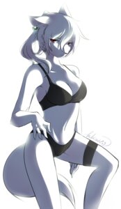 Rating: Questionable Score: 0 Tags: annoyed anthro bra breasts canid canine canis cleavage clothed clothing e621 female fur kubikitsune mammal navel panties red_eyes simple_background skimpy solo tail underwear white_background white_body white_fur wolf User: bunchy7s