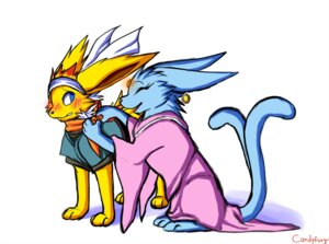 Rating: Safe Score: 0 Tags: accessory alternate_color blue_body blue_fur blush candyfoxy chrono_trigger clothing cosplay crono_(chrono_trigger) crossover digital_media_(artwork) duo e621 ear_piercing eeveelution espeon female feral fur generation_1_pokemon generation_2_pokemon headband jolteon male nintendo piercing pokemon pokemon_(species) robe scarf schala shaded simple_background spikes square_enix yellow_body yellow_fur User: bunchy7s