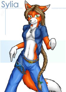 Rating: Questionable Score: 0 Tags: anthro biped bottomwear brown_hair canid canine clothed clothing denim denim_bottomwear denim_clothing e621 ear_piercing ear_ring female fox fur green_eyes hair jeans jewelry long_hair looking_at_viewer mammal multi_tail necklace open_clothing open_shirt open_topwear orange_body orange_fur pants piercing ponytail pose ring_piercing shirt shzuu-kenzu solo standing sylia tail topwear User: bunchy7s