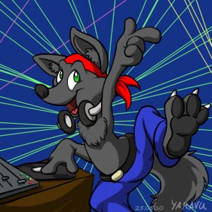 Rating: Safe Score: 0 Tags: 1:1 anthro black_nose canid canine canis clothing disc_jockey e621 electronics full_foot_pawpads green_eyes happy headgear headkerchief headphones headphones_around_neck headwear kerchief lupine_assassin male mammal music open_mouth record_player simple_background solo source_request tail toony wolf yamavu User: bunchy7s