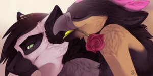 Rating: Safe Score: 0 Tags: anthro avian beak duo e621 eyes_closed feathers female flower flower_in_mouth green_eyes gryphon interspecies lemur male mammal mythological_avian mythological_creature mythology plant primate romantic romantic_ambiance romantic_couple rose_(flower) sepiaa simple_background strepsirrhine User: bunchy7s