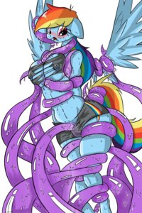 Rating: Explicit Score: 0 Tags: 2013 2:3 anthro anthrofied blue_body blue_feathers blue_fur blush bodily_fluids breasts cladz clothing coiling cutie_mark e621 equid equine feathered_wings feathers female friendship_is_magic fur hair hasbro hi_res mammal multicolored_hair my_little_pony mythological_creature mythological_equine mythology navel nipples pegasus purple_eyes rainbow_dash_(mlp) rainbow_hair restrained simple_background solo sweat tail tentacles torn_clothing white_background wings User: bunchy7s