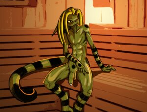 Rating: Explicit Score: 0 Tags: 2013 5_fingers abs anthro c_line_kishin dreadlocks e621 fingers flaccid foreskin gekk0 gekko_(character) genital_piercing genitals green_pseudo_hair humanoid_genitalia humanoid_hands humanoid_penis kishin_(gekk0) lizard long_foreskin male markings nude penis penis_piercing piercing prince_albert_piercing pseudo_hair reptile sauna scalie solo spread_legs spreading tail User: bunchy7s