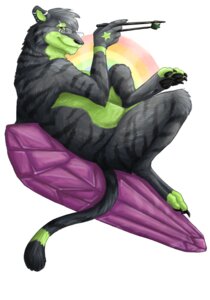 Rating: Safe Score: 0 Tags: black_body black_claws black_fur chopsticks claws crystal e621 ear_piercing eating eyewear felid female food fur gem glasses glowstickk_(character) green_markings looking_at_viewer mammal markings nhyra pantherine piercing pince-nez rainbow simple_background solo star stripes sushi tail tiger white_background User: bunchy7s