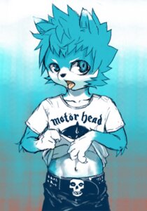 Rating: Questionable Score: 0 Tags: alternative_fashion anthro black_nose blue_body blue_eyes blue_fur canid canine canis clothed clothing clothing_lift digital_media_(artwork) e621 fur kiske_7key low_res male mammal metal midriff misfits_(band) motörhead multicolored_body multicolored_fur navel oekaki open_mouth print_clothing print_shirt print_t-shirt print_topwear punk shirt shirt_lift solo t-shirt tongue tongue_out topwear two_tone_body two_tone_fur umlaut undressing white_body white_fur wolf young young_anthro young_male User: bunchy7s