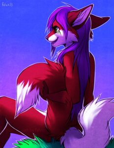 Rating: Safe Score: 0 Tags: 2013 anthro biped canid canine digital_media_(artwork) dipstick_tail e621 falvie female fox fur green_eyes hair kraven-gothly_(character) mammal markings purple_hair red_body red_fur sitting smile solo tail tail_markings User: bunchy7s