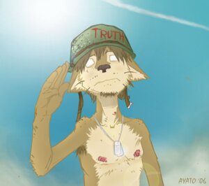 Rating: Safe Score: 0 Tags: 2006 anthro armpit_hair ayato body_hair clothed clothing detailed_background dog_tags domestic_cat e621 felid feline felis gesture gorillaz male mammal military nipples no_pupils salute solo topless User: bunchy7s Rating: Safe Score: 0 Tags: 2006 anthro armpit_hair ayato body_hair clothed clothing detailed_background dog_tags domestic_cat e621 felid feline felis gesture gorillaz male mammal military nipples no_pupils salute solo topless User: bunchy7s