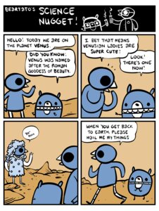 Rating: Safe Score: 0 Tags: 2011 ambiguous_gender anthro avian beak bear beartato bird comic dialogue e621 english_text female greeting humor mammal nedroid reginald_(nedroid) science space speech_bubble text what User: bunchy7s