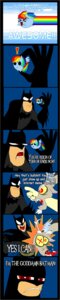 Rating: Questionable Score: 0 Tags: 2012 angry batman batman_(series) blood blue_body blue_feathers blue_fur bodily_fluids border chimera clothing crossover dc_comics discord_(mlp) draconequus e621 english_text equid equine feathered_wings feathers fingers friendship_is_magic fur group hair hasbro hi_res human long_image male mammal multicolored_hair my_little_pony mythological_creature mythological_equine mythology pegasus punch rainbow_dash_(mlp) rainbow_hair red_eyes tall_image text tyrranux white_border wings User: bunchy7s