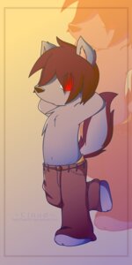 Rating: Safe Score: 0 Tags: 1:2 3_toes alternative_fashion anthro arctic_fox barefoot big_eyes big_head biped bottomwear breakingcloud canid canine character_name clothed clothing cloud_(breakingcloud) e621 emo emo_haircut feet fox fur gradient_background grey_body grey_fur hair hands_behind_head hi_res kemono looking_aside looking_at_viewer male mammal on_one_leg pants raised_tail red_eyes short_hair simple_background solo standing tail text toes topless true_fox vampire zoom_layer User: bunchy7s