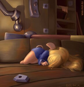 Rating: Safe Score: 0 Tags: 2006 anthro biped blonde_hair chip_'n_dale_rescue_rangers clothed clothing detailed_background digital_media_(artwork) digital_painting_(artwork) disney e621 female gadget_hackwrench hair long_hair lying mammal mouse murid murine on_front painting_(artwork) rodent ruslan_m shelf signature sleeping solo tail thick_thighs User: bunchy7s