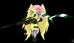 Rating: Safe Score: 0 Tags: 2012 accessory amostheartman anthro anthrofied armband belt black_background blue_eyes boots clothing cutie_mark e621 equid equine fantasy feathered_wings feathers female fluttershy_(mlp) footwear friendship_is_magic fur garter gloves gun hair handwear hasbro hi_res holding_gun holding_object holding_ranged_weapon holding_weapon legband mammal my_little_pony mythological_creature mythological_equine mythology pegasus pink_hair ranged_weapon rifle scarf scope shoes silencer simple_background sniper_rifle solo tail weapon wings yellow_body yellow_feathers yellow_fur User: bunchy7s