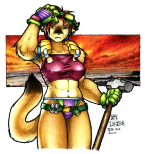 Rating: Safe Score: 0 Tags: 2000 anthro biped black_body black_fur brown_body brown_fur clothed clothing cougar e621 erin_english eyewear eyewear_on_head felid feline female fur gloves goggles goggles_on_head hair hammer hand_on_head handwear looking_at_viewer mammal melana_grah red_hair simple_background sledgehammer solo spandex standing tail tight_clothing tools white_background worker User: bunchy7s