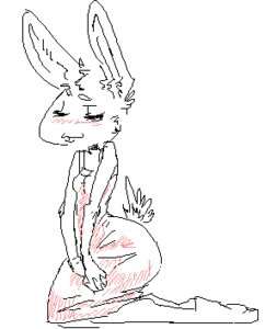 Rating: Safe Score: 0 Tags: anonymous_artist anthro big_ears biped blush breasts clothing dress e621 embarrassed female fur kneeling lagomorph leporid line_art low_res mammal rabbit ruby_(rq) ruby_quest simple_background small_breasts solo spot_color white_body white_fur User: bunchy7s