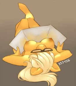 Rating: Questionable Score: 0 Tags: 2012 333456 anthro anthrofied apple_cobbler_(mlp) biped blonde_hair breasts casual_nudity e621 equid equine eyewear female glasses hair hasbro horse lying mammal my_little_pony nipples nude on_back orange_body pony signature simple_background solo sunbathing User: bunchy7s