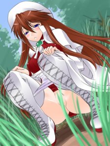 Rating: Explicit Score: 0 Tags: blue_eyes boots brown_hair female hat long_hair pointy_chin rule34 shinama solo squat squatting summon_night summon_night_3 thigh_boots thighhighs uncensored User: bunchy7s