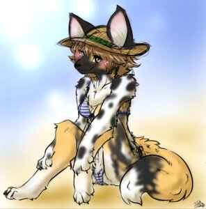 Rating: Questionable Score: 0 Tags: african_wild_dog anthro bikini biped blush brown_eyes brown_hair camel_toe canid canine clothing e621 female fur hair hat headgear headwear ingi looking_at_viewer mammal markings multicolored_body multicolored_fur outside sitting smile solo spots spotted_body spotted_fur swimwear tail two-piece_swimsuit User: bunchy7s Rating: Questionable Score: 0 Tags: african_wild_dog anthro bikini biped blush brown_eyes brown_hair camel_toe canid canine clothing e621 female fur hair hat headgear headwear ingi looking_at_viewer mammal markings multicolored_body multicolored_fur outside sitting smile solo spots spotted_body spotted_fur swimwear tail two-piece_swimsuit User: bunchy7s