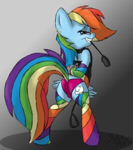 Rating: Questionable Score: 0 Tags: 2013 anthro bdsm bedroom_eyes blue_body blue_feathers blue_fur bondage bound camel_toe clothing collar cuff_(restraint) cutie_mark e621 equid equine feathered_wings feathers female footwear friendship_is_magic fur gloves grin hair half-closed_eyes handcuffs hands_behind_back handwear hasbro inviting leash leather legwear looking_at_viewer mammal metal_cuffs multicolored_hair multicolored_tail my_little_pony mythological_creature mythological_equine mythology narrowed_eyes panties pegasus piercing purple_eyes rainbow_dash_(mlp) rainbow_hair rainbow_tail restraints riding_crop seductive shackles signature smile socks solo soylent_mint submissive submissive_female tail thigh_highs underwear whip wings User: bunchy7s