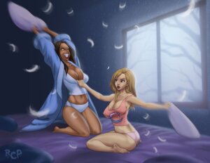 Rating: Questionable Score: 0 Tags: 2girls ass big_breasts blonde_hair breasts brown_hair catfight cleavage cristal_(the_boondocks) dark-skinned_female dark_skin duo female female_only lipstick long_hair luna_(the_boondocks) midriff navel negarobo open_clothes open_robe panties pillow_fight redbone rule34 tagme tank_top the_boondocks User: bunchy7s