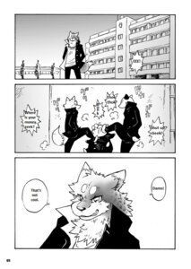 Rating: Safe Score: 0 Tags: anthro building bully bullying canid canine canis comic dialogue domestic_dog e621 english_text greyscale group hard_translated kick male mammal monochrome tail text third-party_edit translated translation_edit wantaro User: bunchy7s