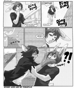 Rating: Safe Score: 0 Tags: anthro comic dear_hustler dialogue duo e621 english_text greyscale hi_res lagomorph leporid male male/male mammal monochrome multiple_scenes procyonid rabbit raccoon tail text tokifuji User: bunchy7s