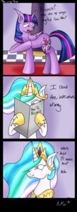 Rating: Safe Score: 0 Tags: 2013 absurd_res book comic crown cutie_mark dialogue duo e621 english_text equid equine feathered_wings feathers female feral friendship_is_magic fur hair hasbro headgear hi_res horn instruction long_hair mammal multicolored_hair my_little_pony mythological_creature mythological_equine mythology novaspark open_mouth princess_celestia_(mlp) purple_body purple_eyes purple_feathers purple_fur purple_hair royalty smile text tongue twilight_sparkle_(mlp) two_tone_hair unicorn white_body white_fur winged_unicorn wings User: bunchy7s