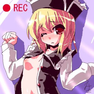 Rating: Explicit Score: 0 Tags: breasts female hat jpeg_artifacts lowres lunasa_prismriver miuku_(marine_sapphire) no_bra oekaki open_clothes open_shirt recording red_eyes rule34 shirt touhou viewfinder wet User: bunchy7s