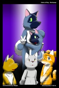 Rating: Questionable Score: 0 Tags: 2010 anthro canid canine canis comic cubs_at_play domestic_dog e621 english_text felid feral group hi_res interspecies kitsune_youkai lagomorph leporid male mammal pantherine rabbit shaded tail text tiger young young_anthro User: bunchy7s