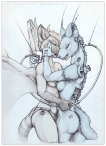 Rating: Questionable Score: 0 Tags: 2010 android antennae_(anatomy) anthro bare_back bare_shoulders border breast_squish breasts breasts_frottage collarbone cybernetics cyborg domestic_cat dragon duo e621 ear_piercing ecmajor erect_nipples exposed_endoskeleton eyes_closed felid feline felis female female/female fur half-closed_eyes hand_on_head horn hug hybrid hyena inner_ear_fluff kace_(kcravenyote) machine mammal membrane_(anatomy) membranous_wings mythological_creature mythological_scalie mythology narrowed_eyes nipples nonbinary_(lore) piercing rear_view robot scalie siamese_cat simple_background sine_(ecmajor) spotted_hyena squish striped_body striped_fur stripes tail tongue traditional_media_(artwork) tuft white_background white_border wings User: bunchy7s