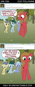 Rating: Safe Score: 0 Tags: ask_pun comic e621 earth_pony english_text equid equine fan_character female feral group hasbro hi_res horse humor joke loceri male mammal my_little_pony pony pun pun_pony quadruped tail text tumblr url young young_feral User: bunchy7s Rating: Safe Score: 0 Tags: ask_pun comic e621 earth_pony english_text equid equine fan_character female feral group hasbro hi_res horse humor joke loceri male mammal my_little_pony pony pun pun_pony quadruped tail text tumblr url young young_feral User: bunchy7s