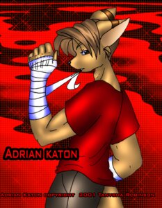 Rating: Safe Score: 0 Tags: 2001 adiran_katon anthro bandage brown_body brown_fur brown_hair clothed clothing e621 fur hair male mammal solo tanysha_robinson unknown_species User: bunchy7s