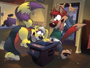 Rating: Safe Score: 0 Tags: 2012 3_toes 4_fingers accessory anthro arcade_machine arms_above_head bandai_namco barefoot bell bent_over big_head bottomwear brown_nose canid canine canis cash_register clothed clothing countertop crayon digital_drawing_(artwork) digital_media_(artwork) dipstick_tail door drawing_(object) drawing_in_a_drawing duo e621 electronics feet fingers fully_clothed fur gloves_(marking) hair headband inside landline_phone looking_down male mammal markings motion_lines ms._pac-man multicolored_tail open_mouth open_smile overweight pac-man_(series) pants phone procyonid purple_body purple_fur raccoon raccoondrew raised_tail red_body red_fur red_hair shirt short_hair sign smile stripes sweater sweater_vest t-shirt tail tail_markings tan_body tan_fur toes tongue toony topwear vest white_hair wolf yellow_body yellow_fur User: bunchy7s