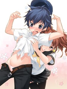 Rating: Explicit Score: 0 Tags: 2girls androgynous belt blue_eyes blue_hair blush breast_grab breasts brown_hair cabbie_hat female female_only flat_chest fondling grope groping groping_from_behind hat kujikawa_rise midriff multiple_females multiple_girls oppai panties persona persona_4 pettanko pink_background rule34 school_uniform serafuku shimapan shirogane_naoto short_hair striped striped_panties surprised surprised_arms thong tomboy underwear unzipped yashima_takahiro yuri User: bunchy7s