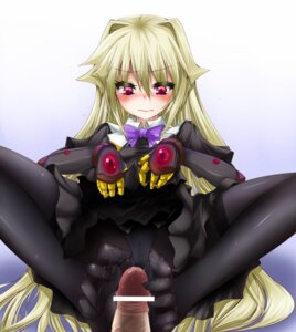 Rating: Explicit Score: 0 Tags: arcana_heart_3 bar_censor black_legwear black_pantyhose blonde_hair blush censor_bar censored clothed_female feet female foot_focus footjob footjob_with_legwear gauntlets long_hair male male_pov panties panties_under_pantyhose panties_visible_through_clothing pantyhose penis pov red_eyes rule34 shimo_(depthbomb) skirt skirt_lift spread_toes straight toe_spread toes underwear veiny_penis very_long_hair weiss white_panties User: bunchy7s