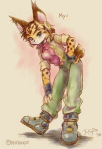 Rating: Safe Score: 0 Tags: 2006 anthro belted_boots bent_arm bent_over biped black_clothing black_handwear blue_eyes blue_sclera blush boots bottomwear breasts clothed clothing countershade_arms countershade_face countershading ear_piercing ear_ring ear_tuft extended_arm felid feline female fingerless_gloves footwear front_view full-length_portrait fur gloves green_bottomwear green_clothing grey_clothing grey_footwear hand_on_hip hand_on_leg hand_on_own_hip hand_on_own_leg hand_on_own_shin hand_on_shin handwear holding_leg holding_shin hoop_ear_ring j-fujita jacket kemono leaning leaning_forward leaning_on_self looking_at_viewer lynx mammal markings miyu_(star_fox) nintendo orange_body orange_fur pants pastel_(artwork) piercing pink_clothing pink_topwear portrait pose raised_toes ring_piercing scut_tail shirt shoes short_tail simple_background small_nose smile solo spots spotted_body spotted_fur standing star_fox straight_legs tail tan_background tan_outerwear three-quarter_view topwear touching_hip touching_own_hip traditional_media_(artwork) tuft white_body white_countershading white_fur User: bunchy7s