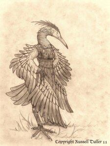 Rating: Safe Score: 0 Tags: 2011 3:4 anthro avian beak biped bird e621 feathered_wings feathers female heron hi_res monochrome pelecaniform russell_tuller scan solo standing traditional_media_(artwork) tribal winged_arms wings User: bunchy7s