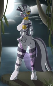 Rating: Questionable Score: 0 Tags: 2014 absurd_res anthro anthrofied barefoot biped breasts butt e621 equid equine feet female friendship_is_magic fur hair happy hasbro hi_res looking_away mammal matimus91 mohawk moon multicolored_hair my_little_pony narrowed_eyes night nude outside short_hair side_boob smile solo squint standing stripes water zebra zecora_(mlp) User: bunchy7s